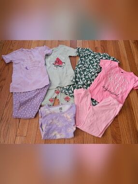 Lot Bundle Girls Size 5t Pajama Sets Short Sleeve